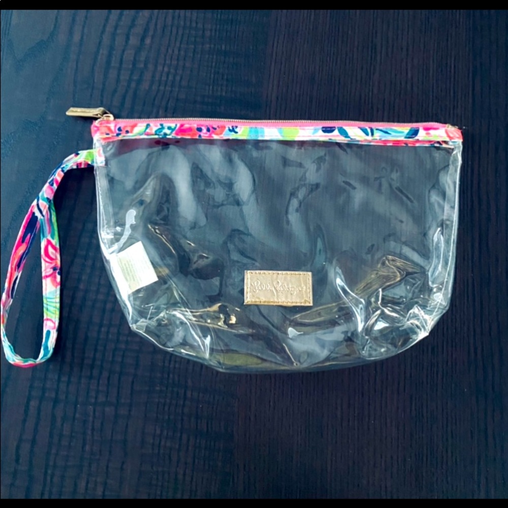 Lilly Pulitzer clear cosmetic bag